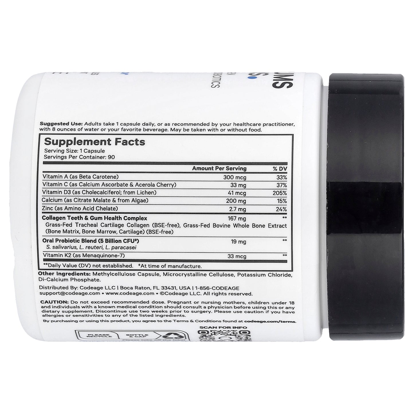 Codeage, Teeth & Gums Vitamins, 90 Vegetable Capsules