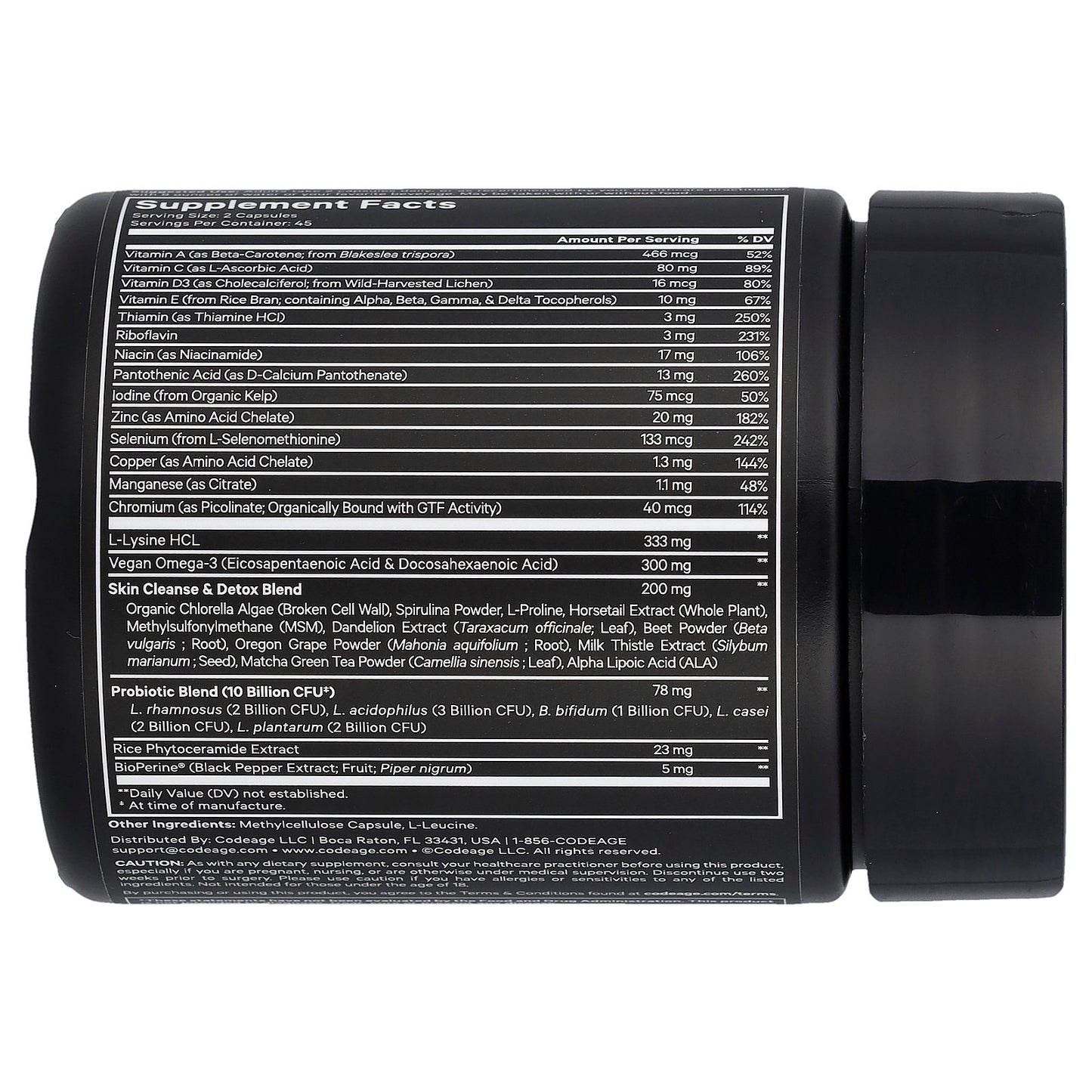 Codeage, Clearface Vitamins+, 90 Vegetable Capsules