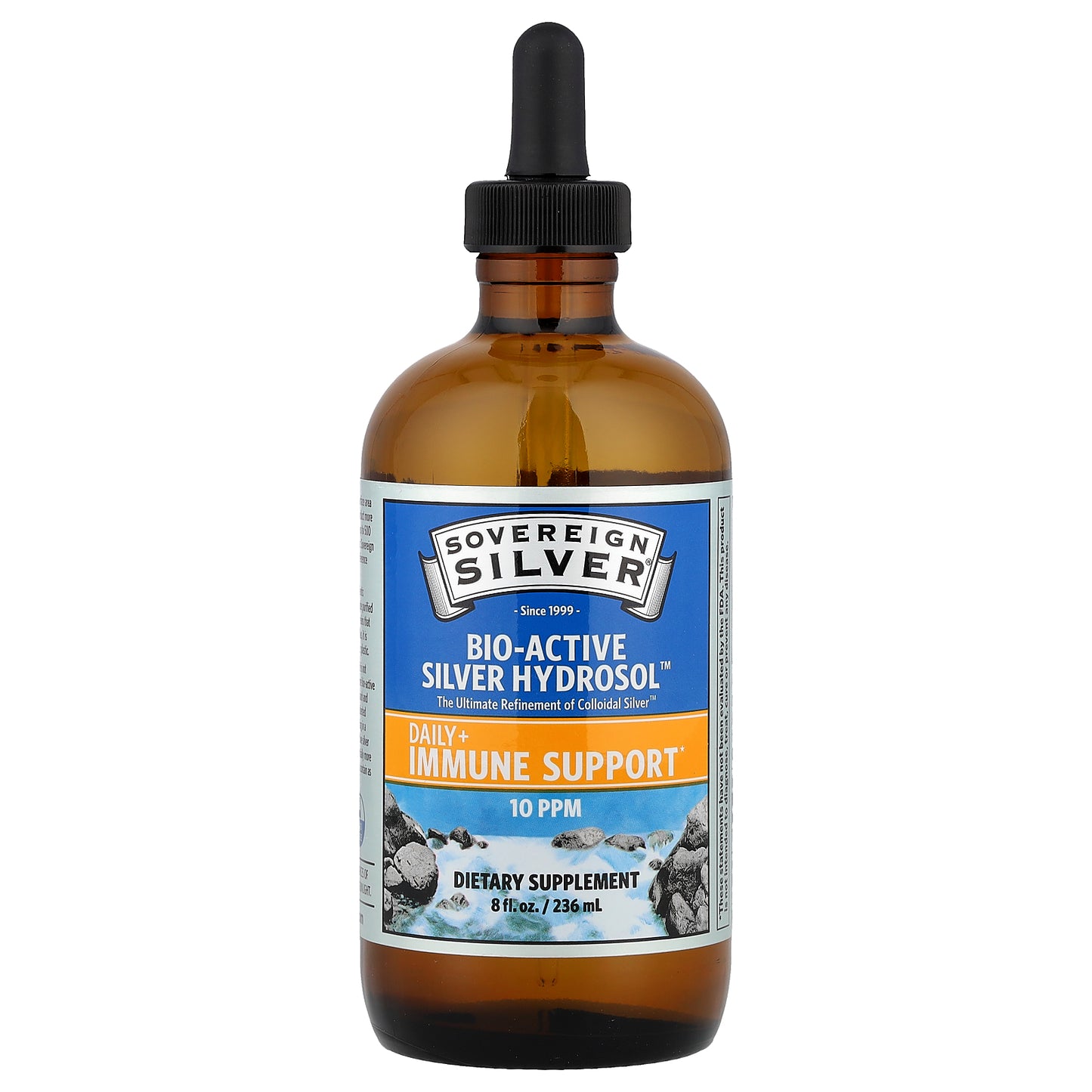 Sovereign Silver, Bio-Active Silver Hydrosol™ Dropper-Top, Daily + Immune Support, 10 PPM, 8 fl oz (236 ml)
