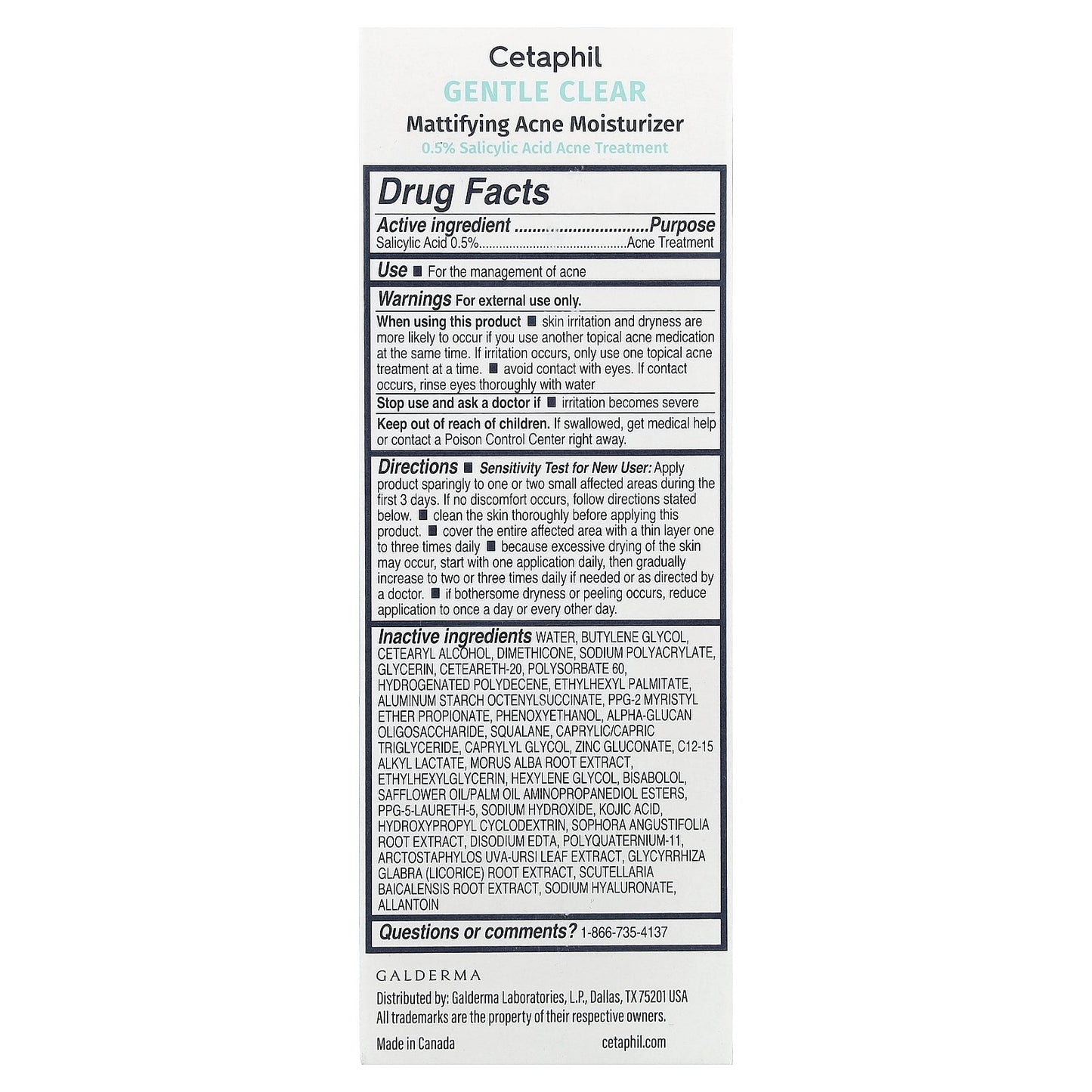 Cetaphil, Gentle Clear, Mattifying Acne Moisturizer , 3 fl oz (89 ml)