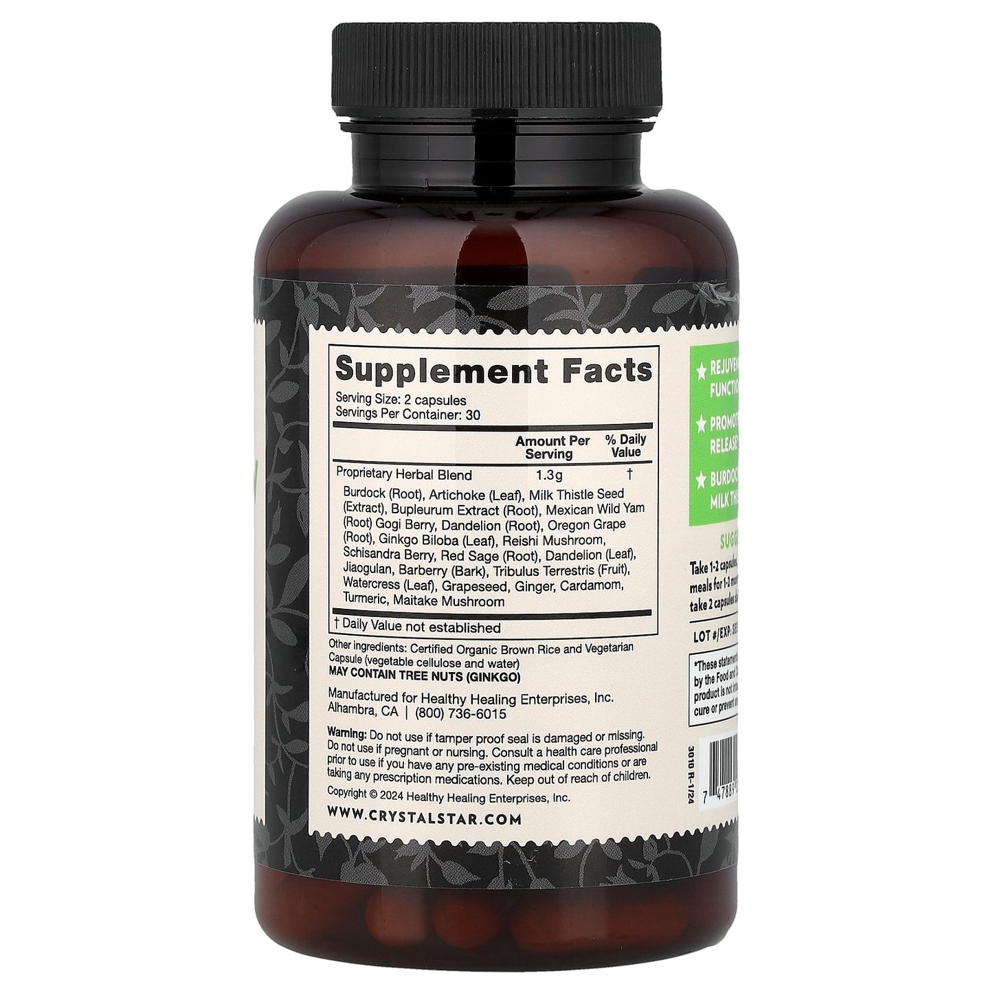 Crystal Star, Liver Renew, 60 Vegetarian Capsules