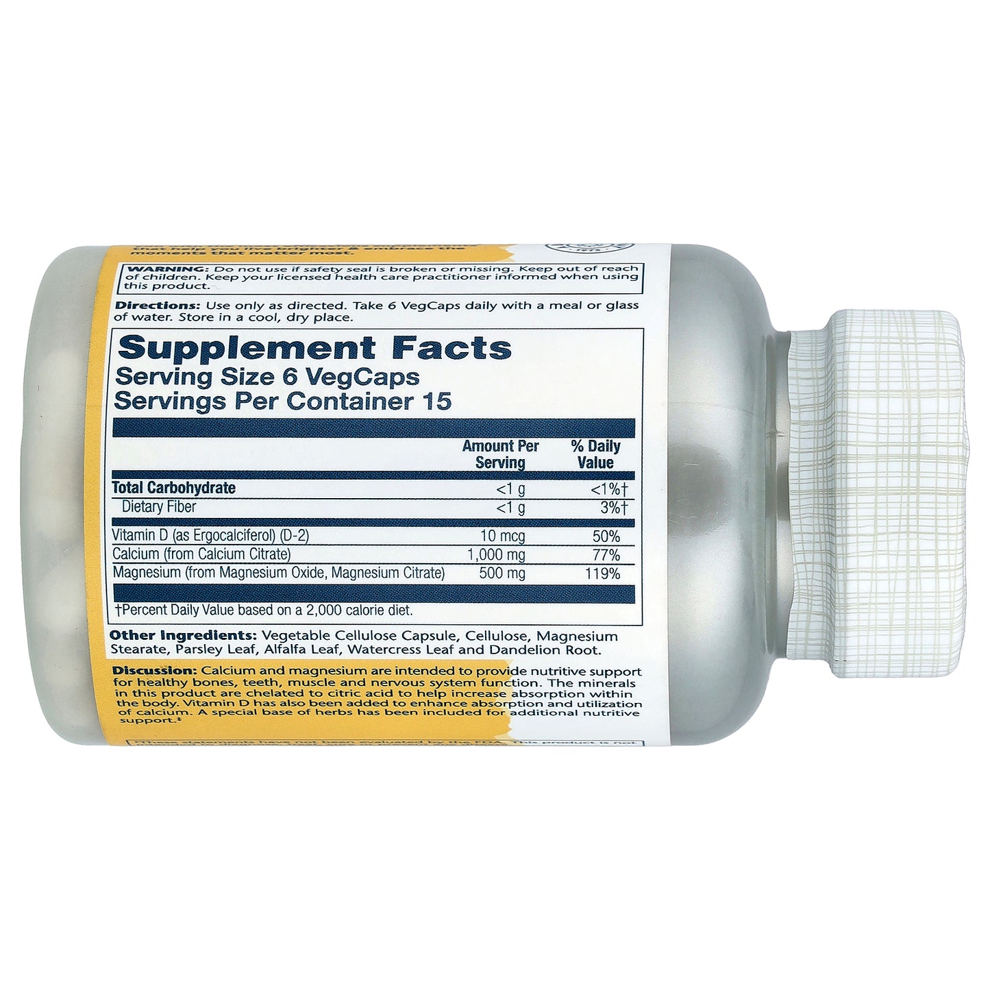 Solaray, Cal-Mag Citrate with Vitamin D-2, 90 VegCaps
