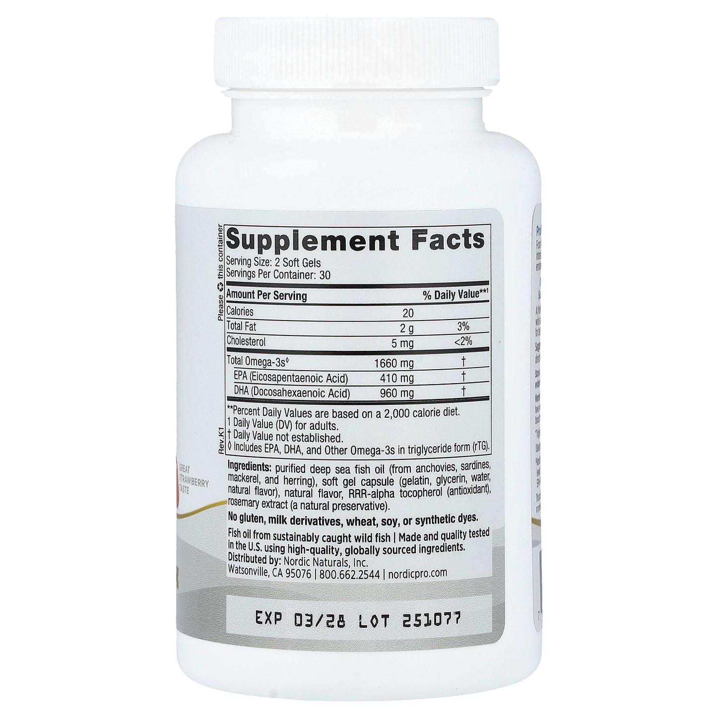 Nordic Naturals, ProDHA Xtra™, Strawberry, 60 Soft Gels