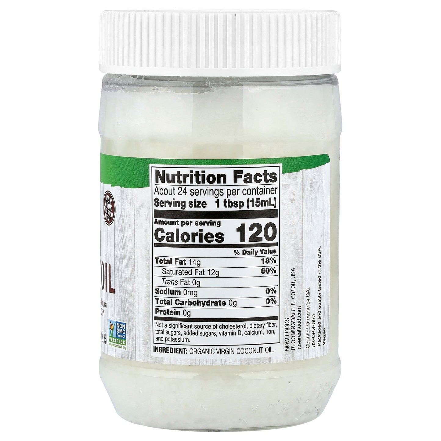 NOW Foods, Real Food, Organic Virgin Coconut Oil, 12 fl oz (355 ml)