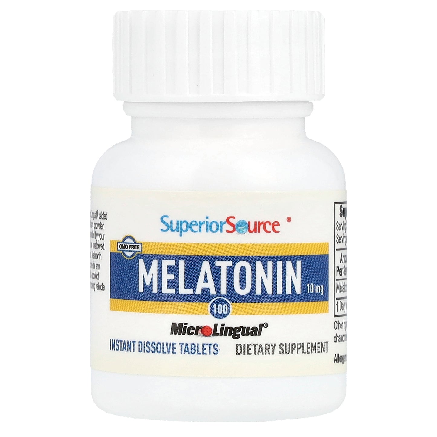 Superior Source, Melatonin, 10 mg, 100 MicroLingual® Instant Dissolve Tablets