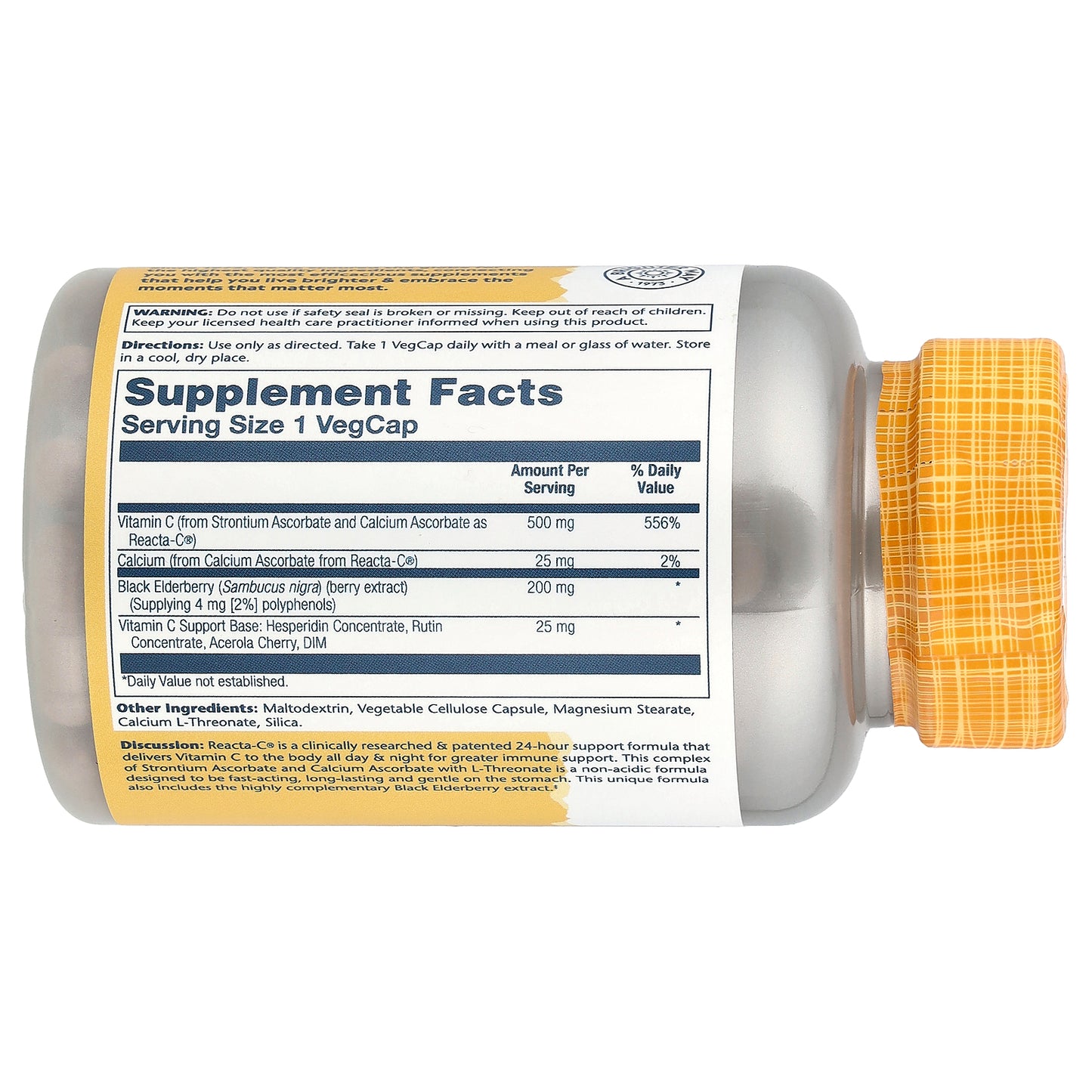 Solaray, Reacta C® with Black Elderberry, 120 VegCaps