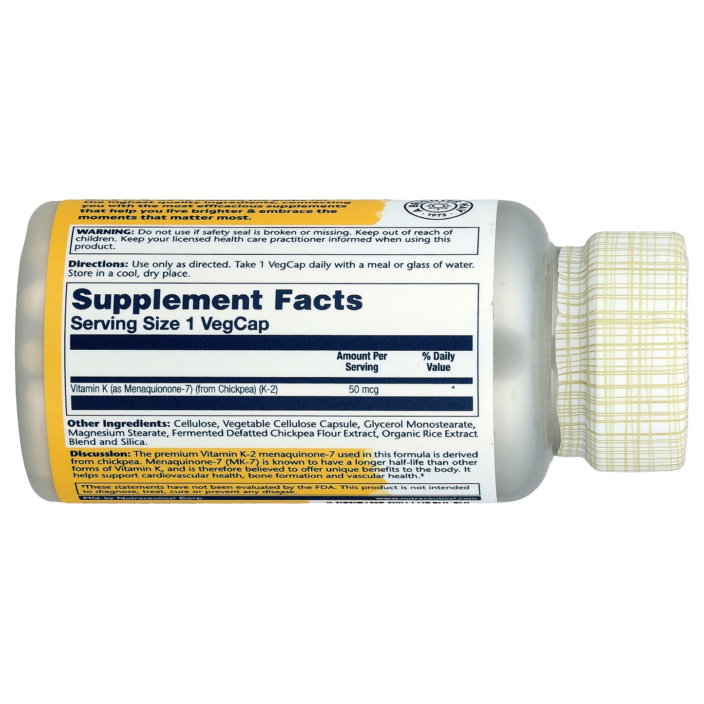 Solaray, Vitamin K-2 Menaquinone-7, 50 mcg, 60 VegCaps