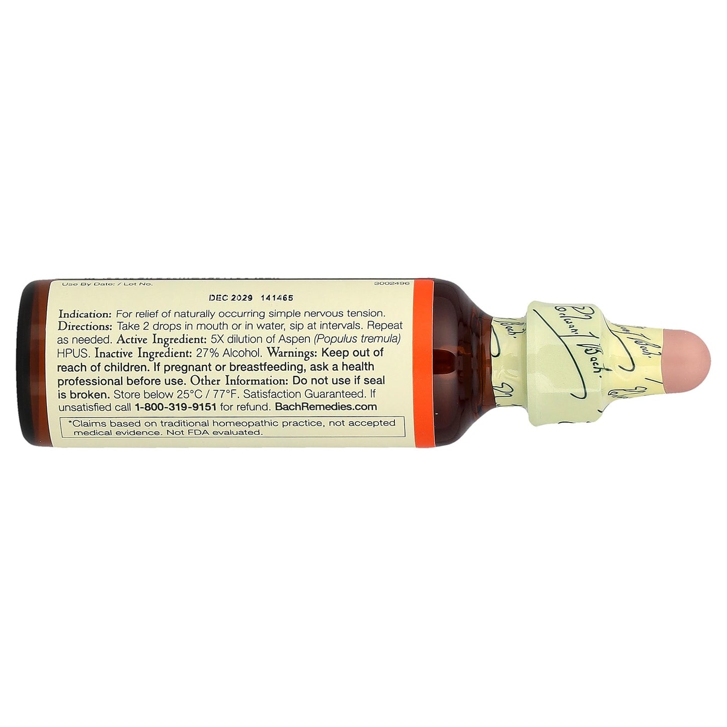 Bach, Original Flower Remedies, Aspen, 0.7 fl oz (20 ml)