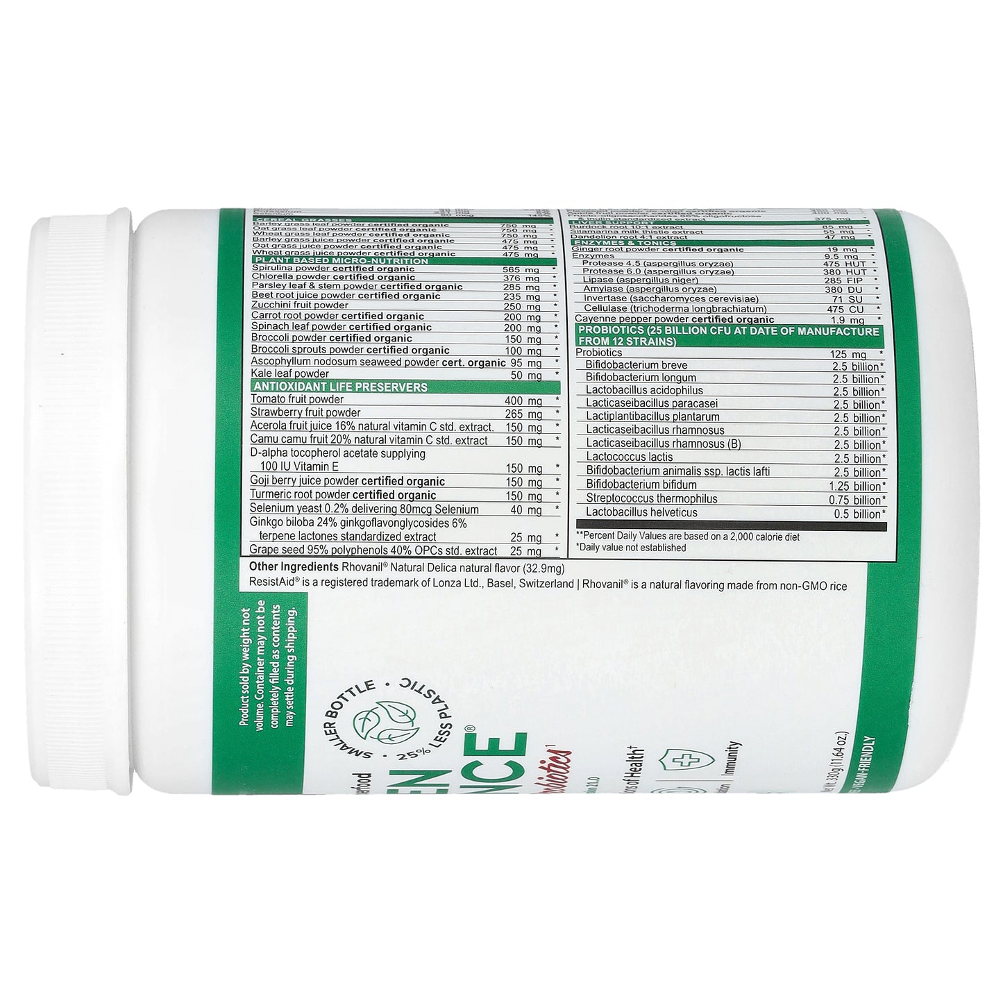 Vibrant Health, Green Vibrance® +25 Billion Probiotics, Version 21.0, Original, 11.64 oz (330 g)