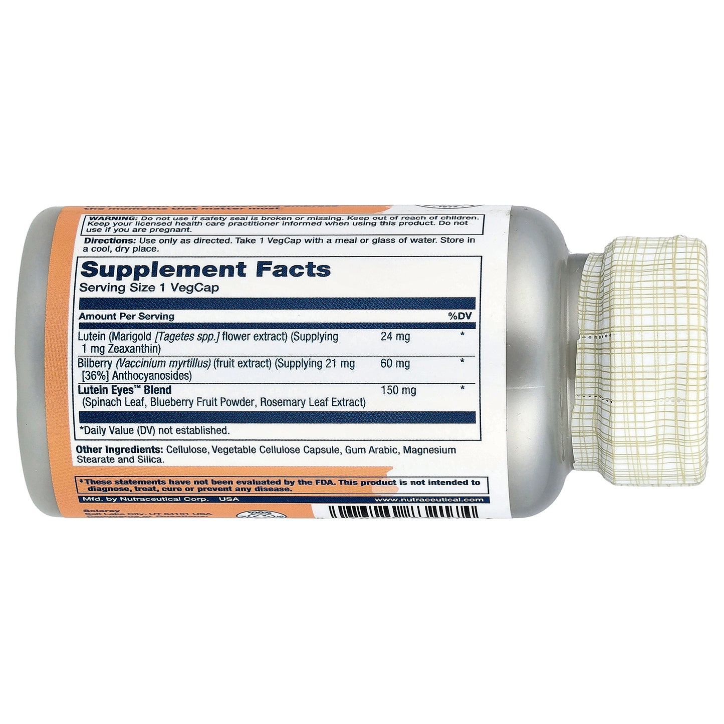 Solaray, Advanced Lutein Eyes™ 24 With Bilberry & Blueberry, 30 VegCaps