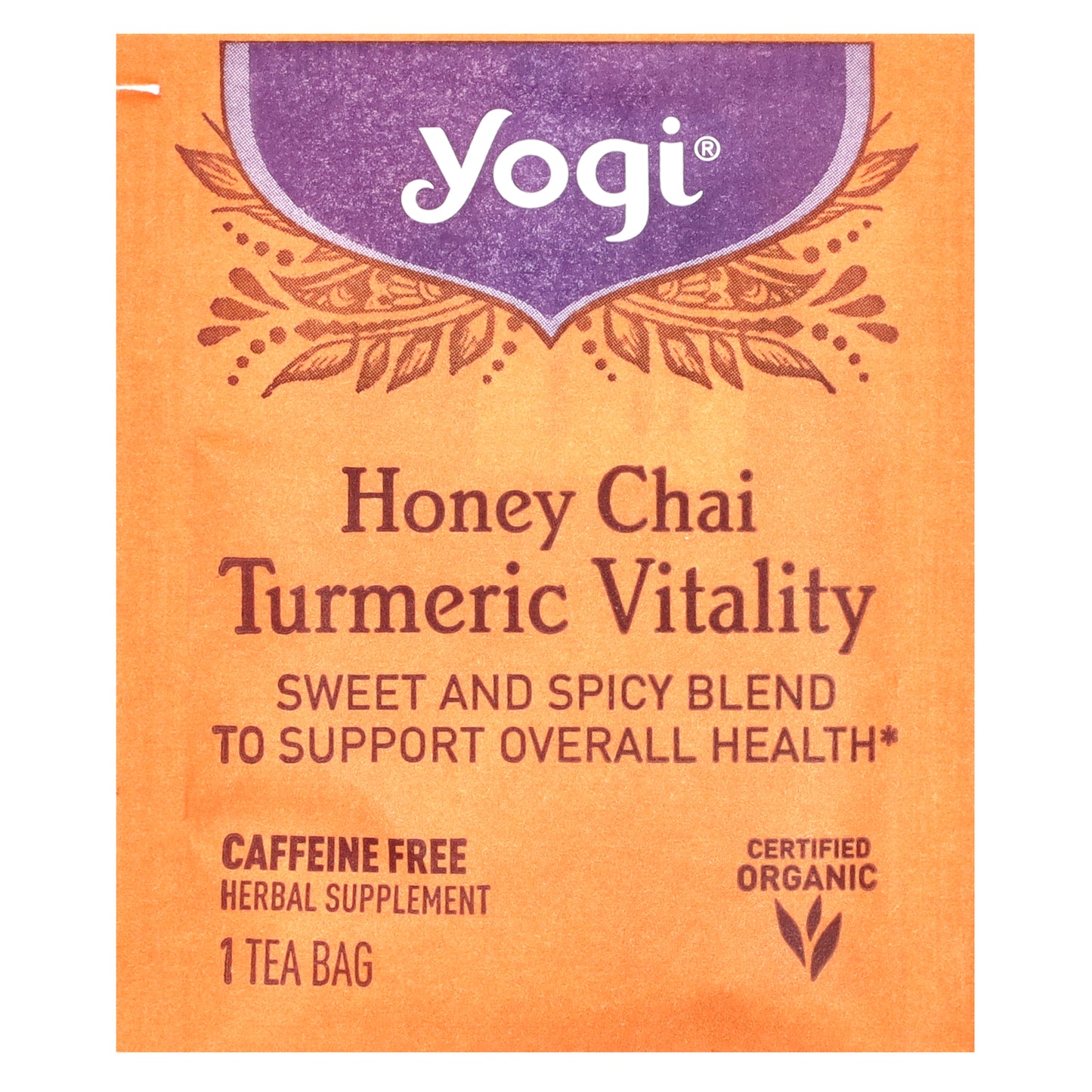 Yogi Tea, Turmeric Vitality, Honey Chai, Caffeine Free, 16 Tea Bags, 1.12 oz (32 g)