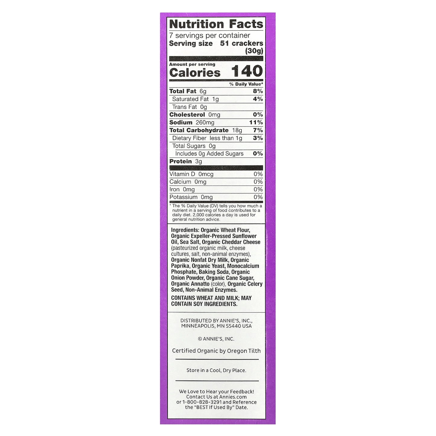 Annie's Homegrown, Cheddar Bunnies, Baked Crackers, Original, 7.5 oz (213 g)