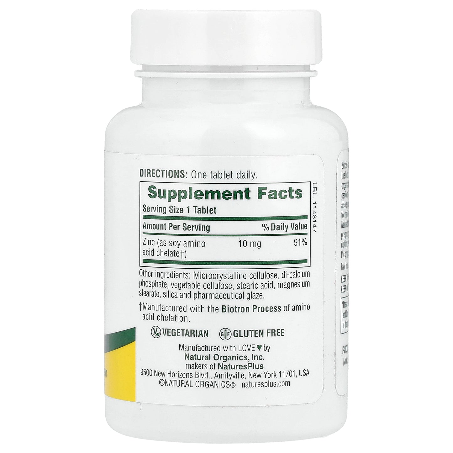 NaturesPlus, Zinc, 10 mg, 90 Tablets