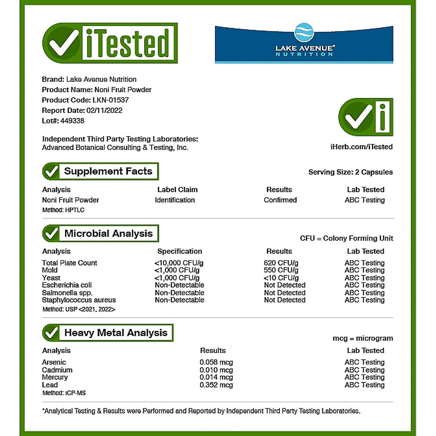 Lake Avenue Nutrition, Noni Fruit Powder, 360 Veggie Capsules