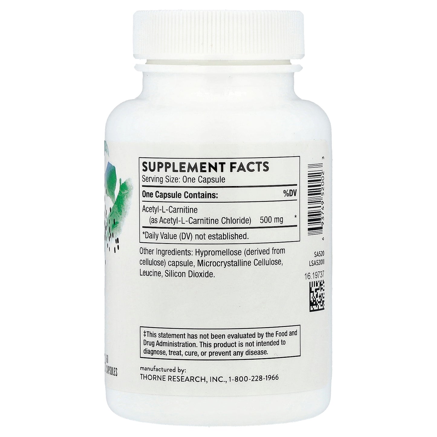 Thorne, Acetyl-L-Carnitine, 500 mg, 60 Capsules