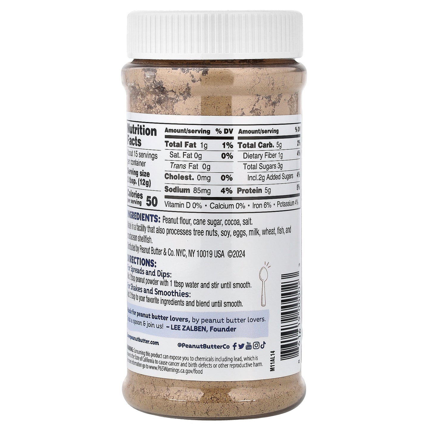 Peanut Butter & Co., Peanut Protein Powder, Cocoa, 6.5 oz (184 g)