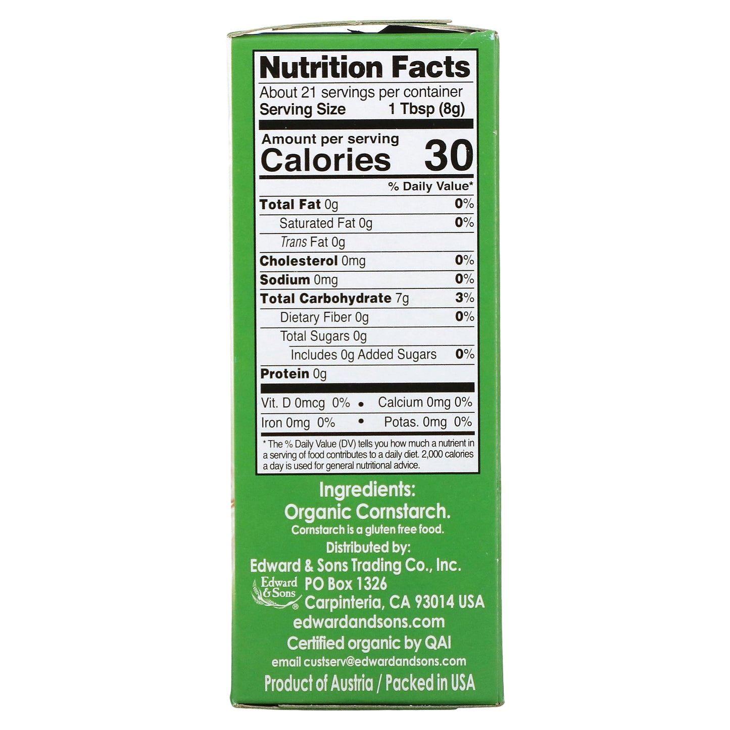 Edward & Sons, Let's Do Organic, Organic Cornstarch, Gluten Free, 6 oz (170 g)