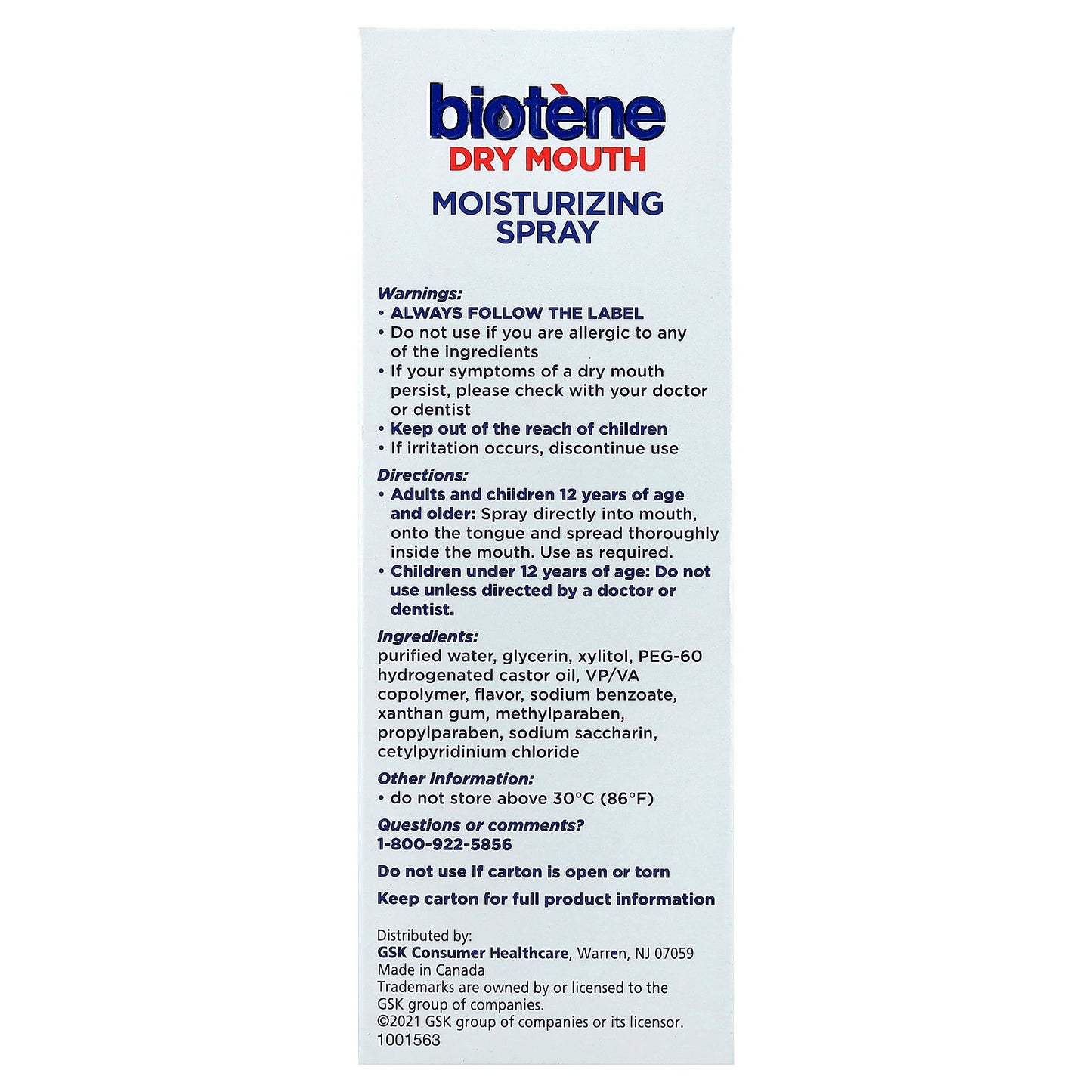 Biotene Dental Products, Dry Mouth Moisturizing Spray, Gentle Mint, 1.5 fl oz (44.3 ml)