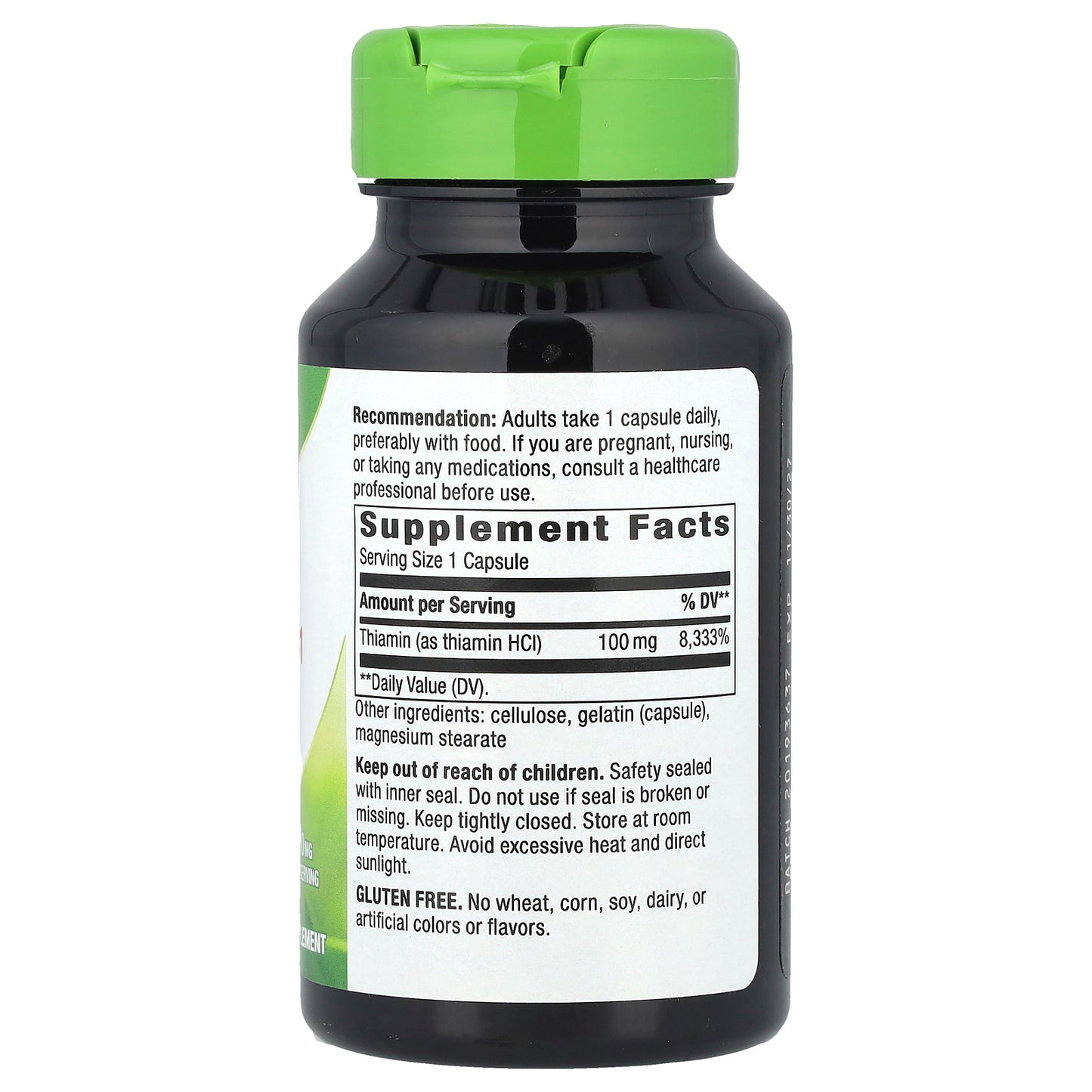 Nature's Way, Vitamin B1, 100 mg, 100 Capsules