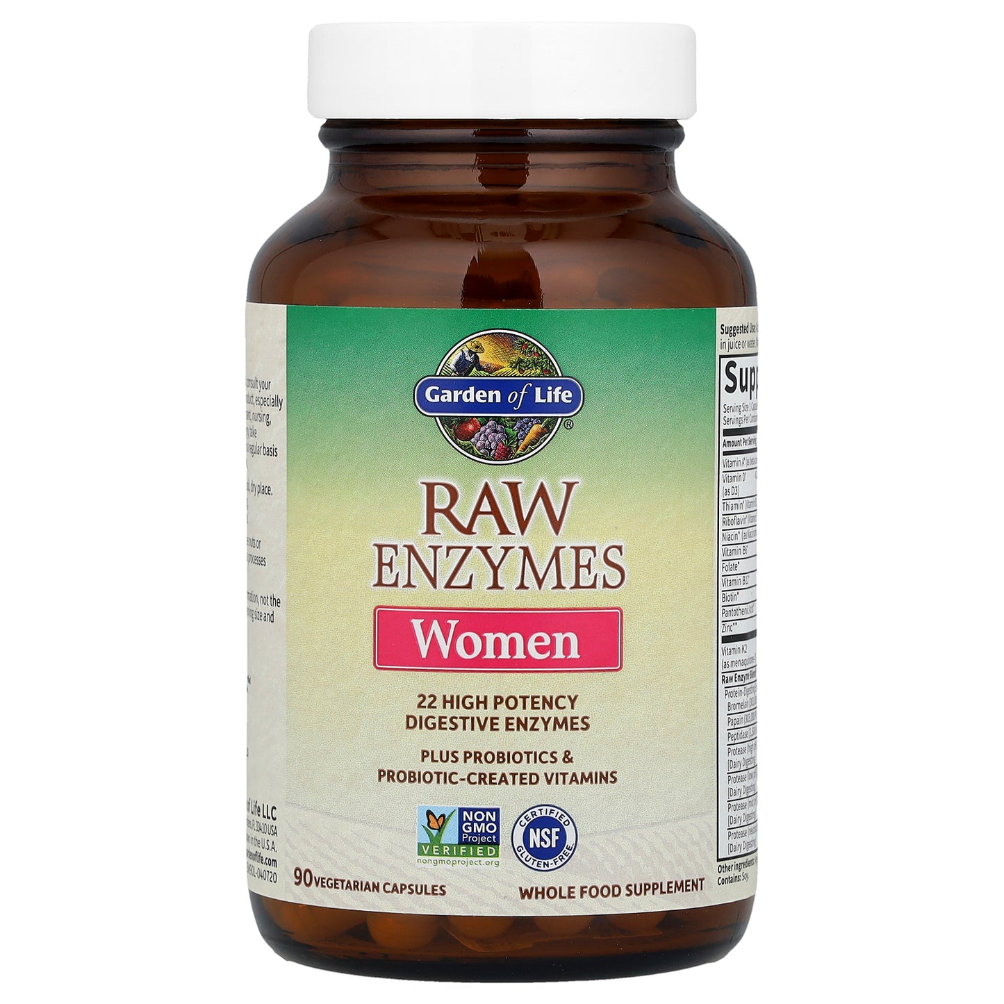 Garden of Life, RAW Enzymes, Women, 90 Vegetarian Capsules