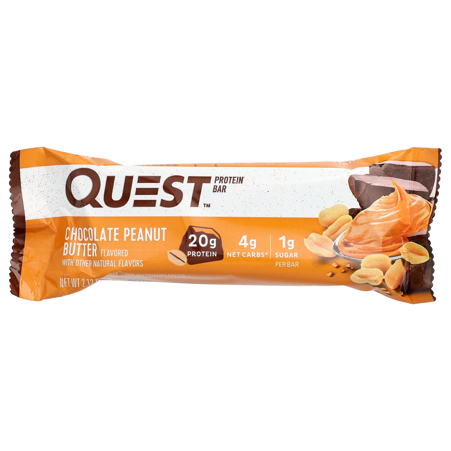 Quest Nutrition, Protein Bar, Chocolate Peanut Butter, 4 Bars, 2.12 oz (60 g) Each