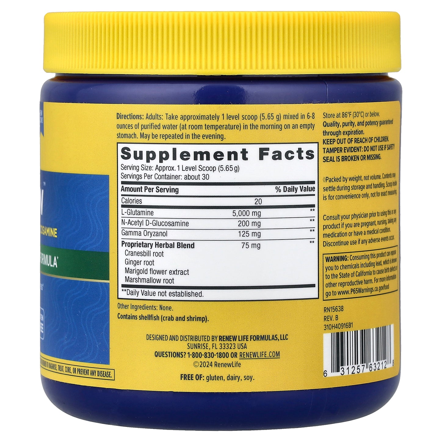 Renew Life, IntestiNew™, Intestinal Lining Support Formula, 6 oz (169.5 g)