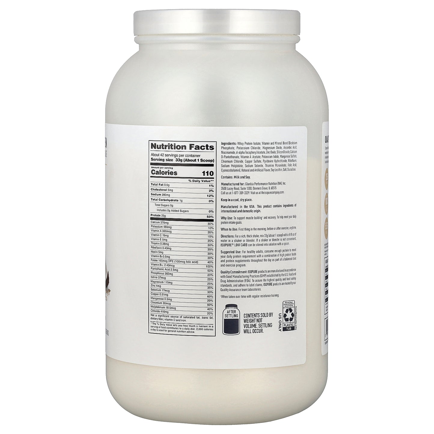 Isopure, Low Carb Protein Powder, Toasted Coconut, 3.06 lb (1.38 kg)