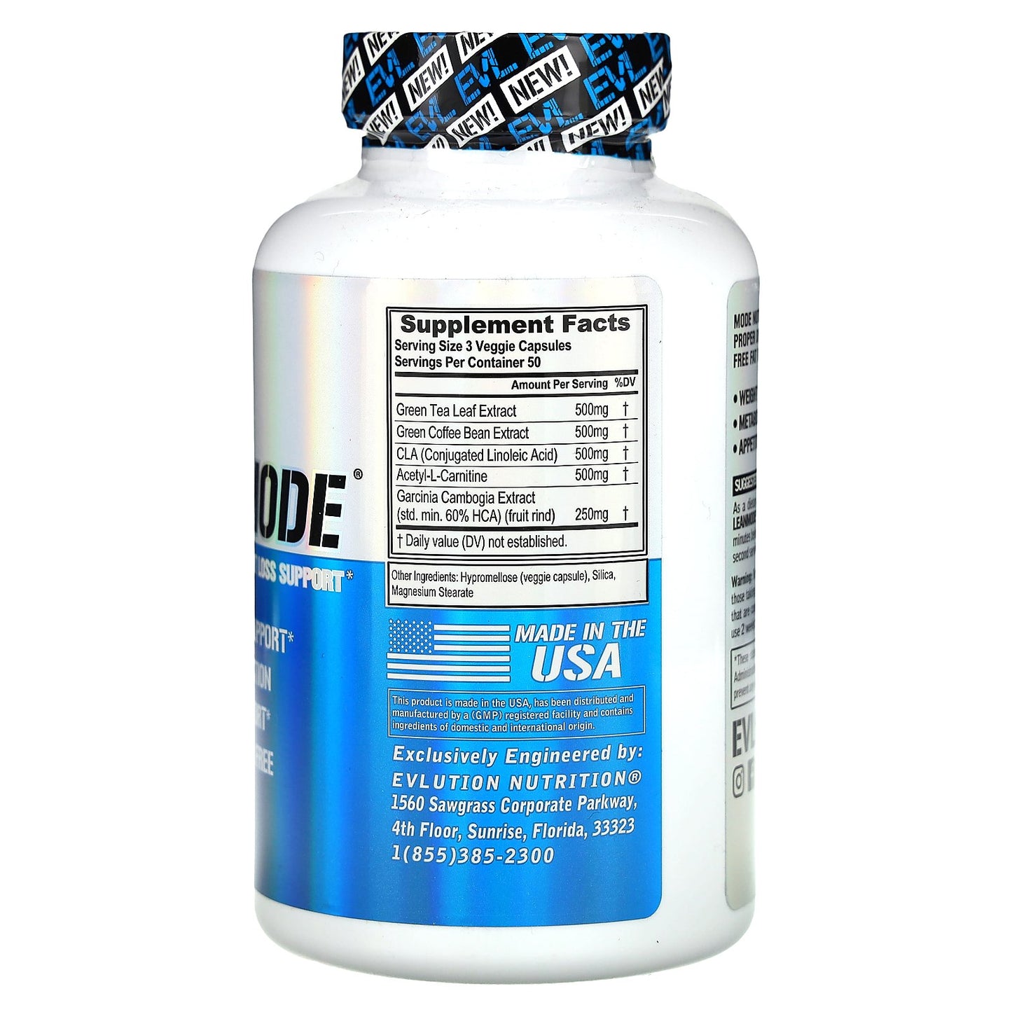 EVLution Nutrition, LeanMode, Stimulant Free Weight Loss Support, 150 Veggie Capsules