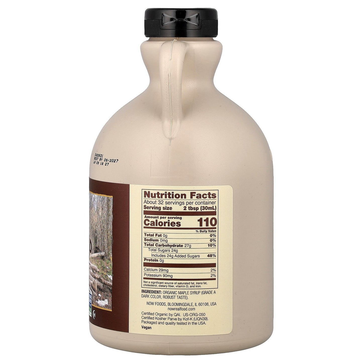 NOW Foods, Real Food, Organic Maple Syrup, Grade A, Dark Color, 32 fl oz (946 ml)