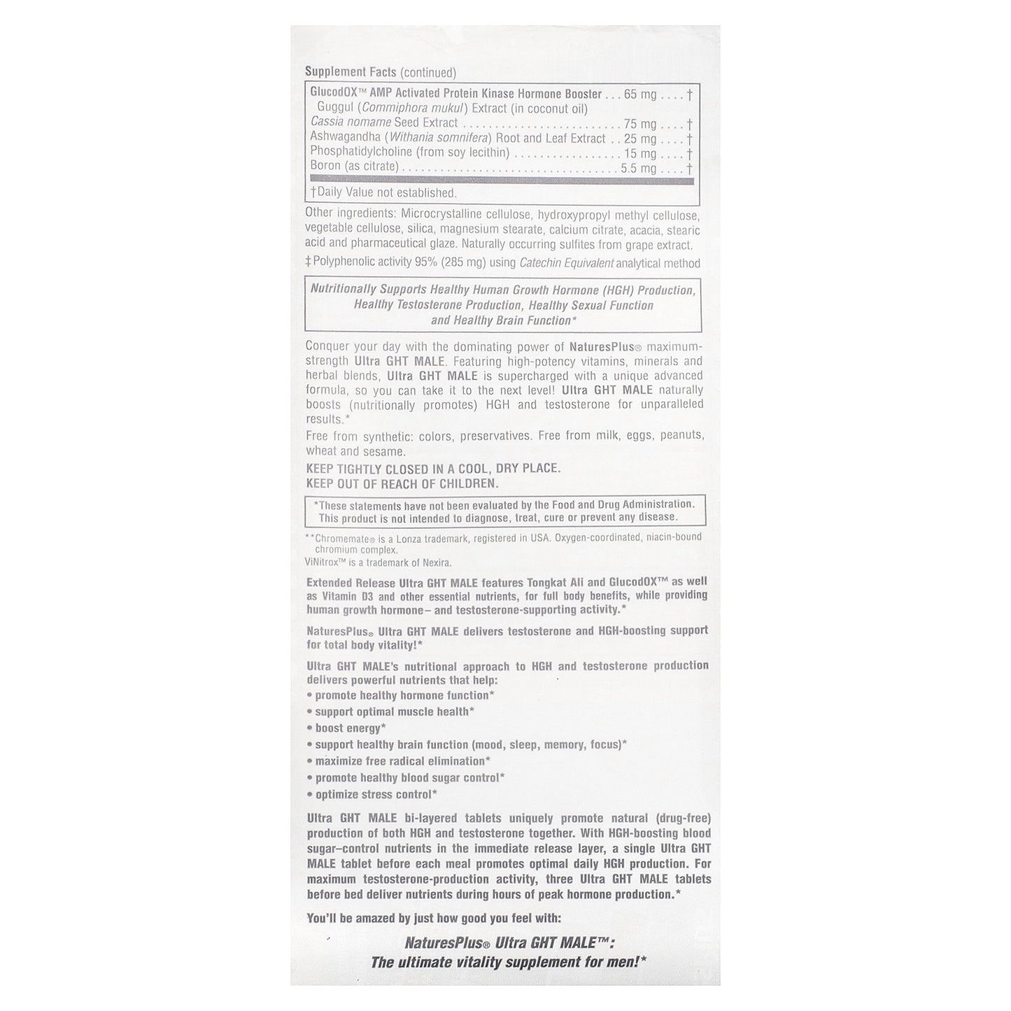 NaturesPlus, Ultra GHT Male, 90 Extended Release Tablets