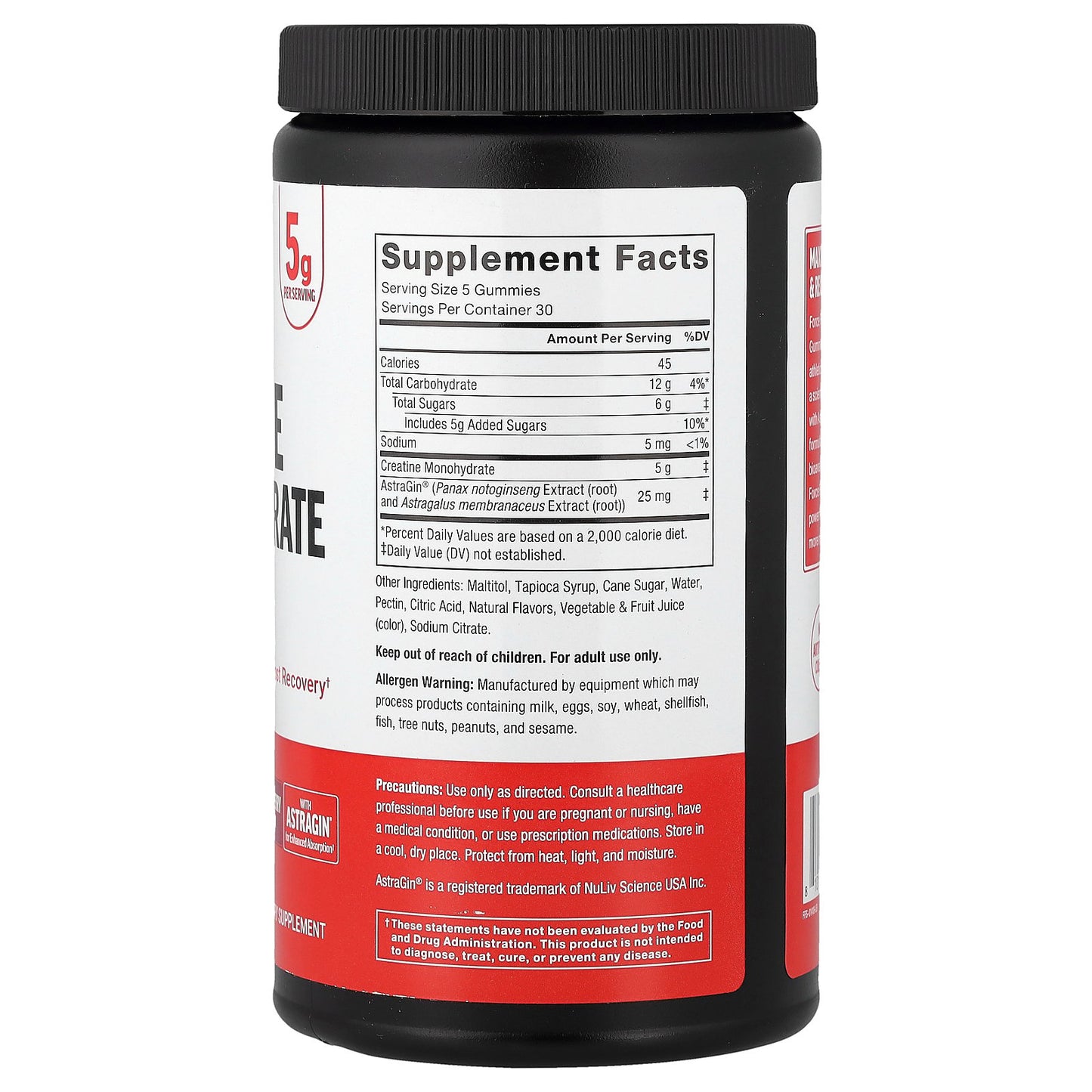 Force Factor, Creatine Monohydrate Gummies, Mixed Berry, 150 Gummies