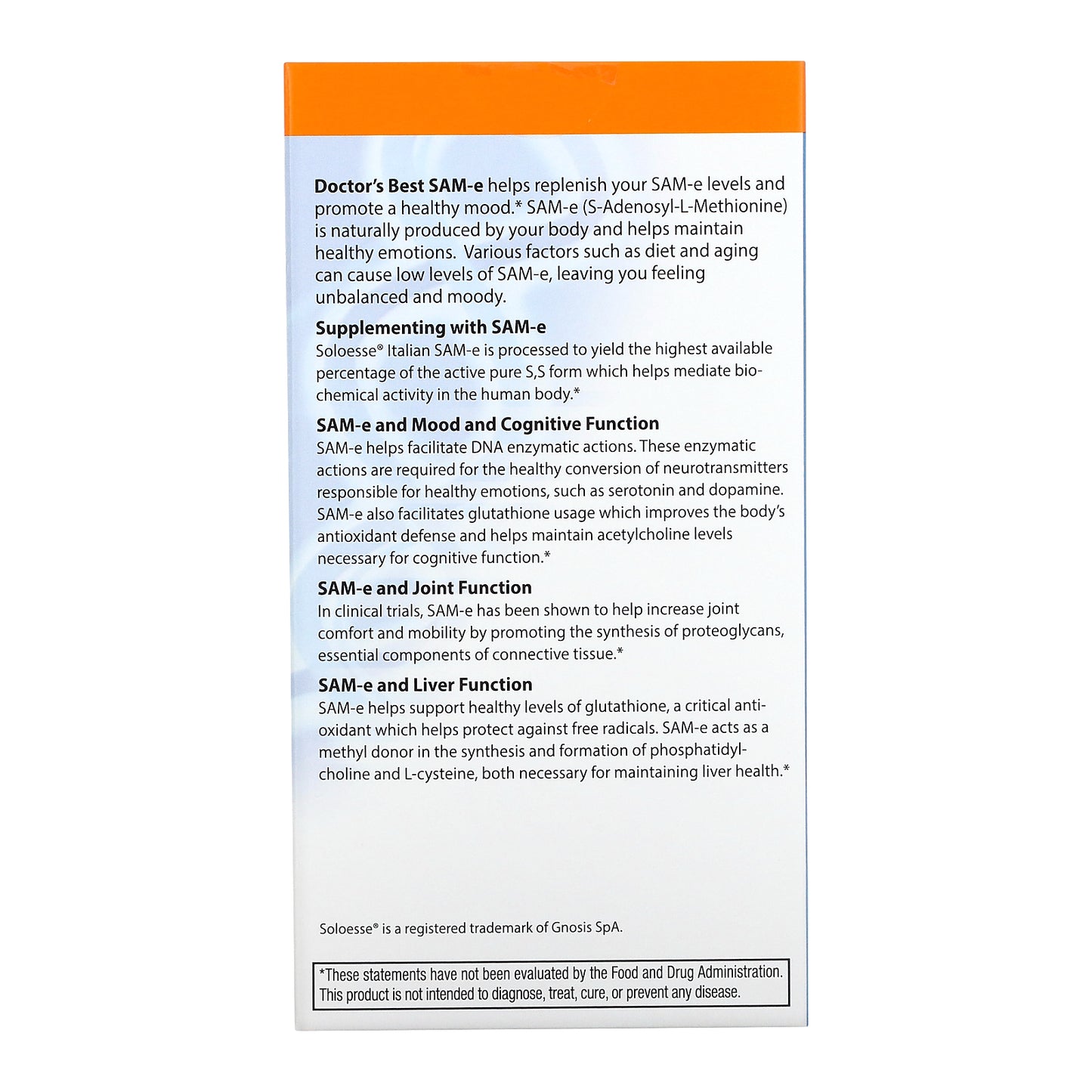 Doctor's Best, SAM-e, 400 mg, 60 Enteric Coated Tablets