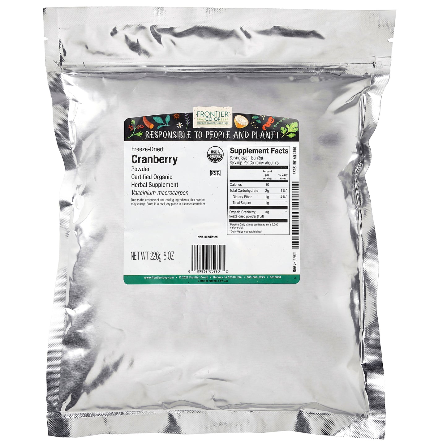 Frontier Co-op, Organic Freeze-Dried Cranberry Powder, 8 oz (226 g)