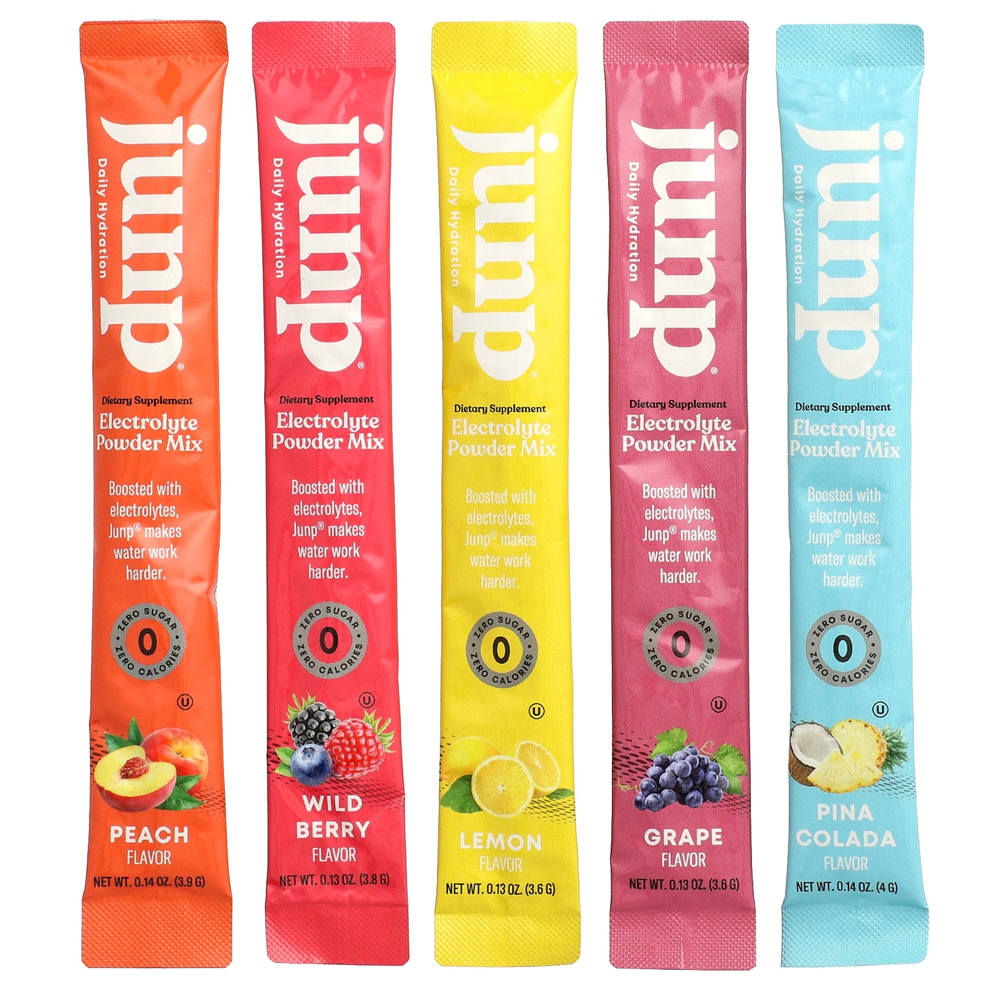 JUNP Hydration, Electrolyte Powder Mix, Variety Pack, 5 Stick Packs, 0.67 oz (18.9 g)