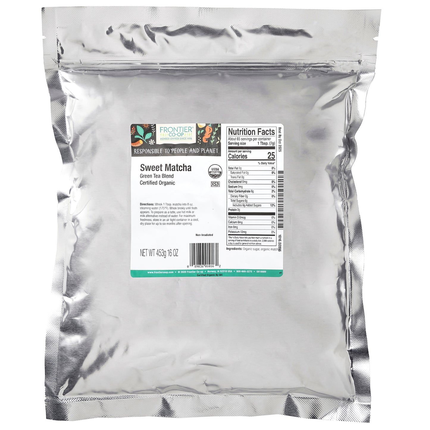 Frontier Co-op, Organic Sweet Matcha, Green Tea Blend, 16 oz (453 g)