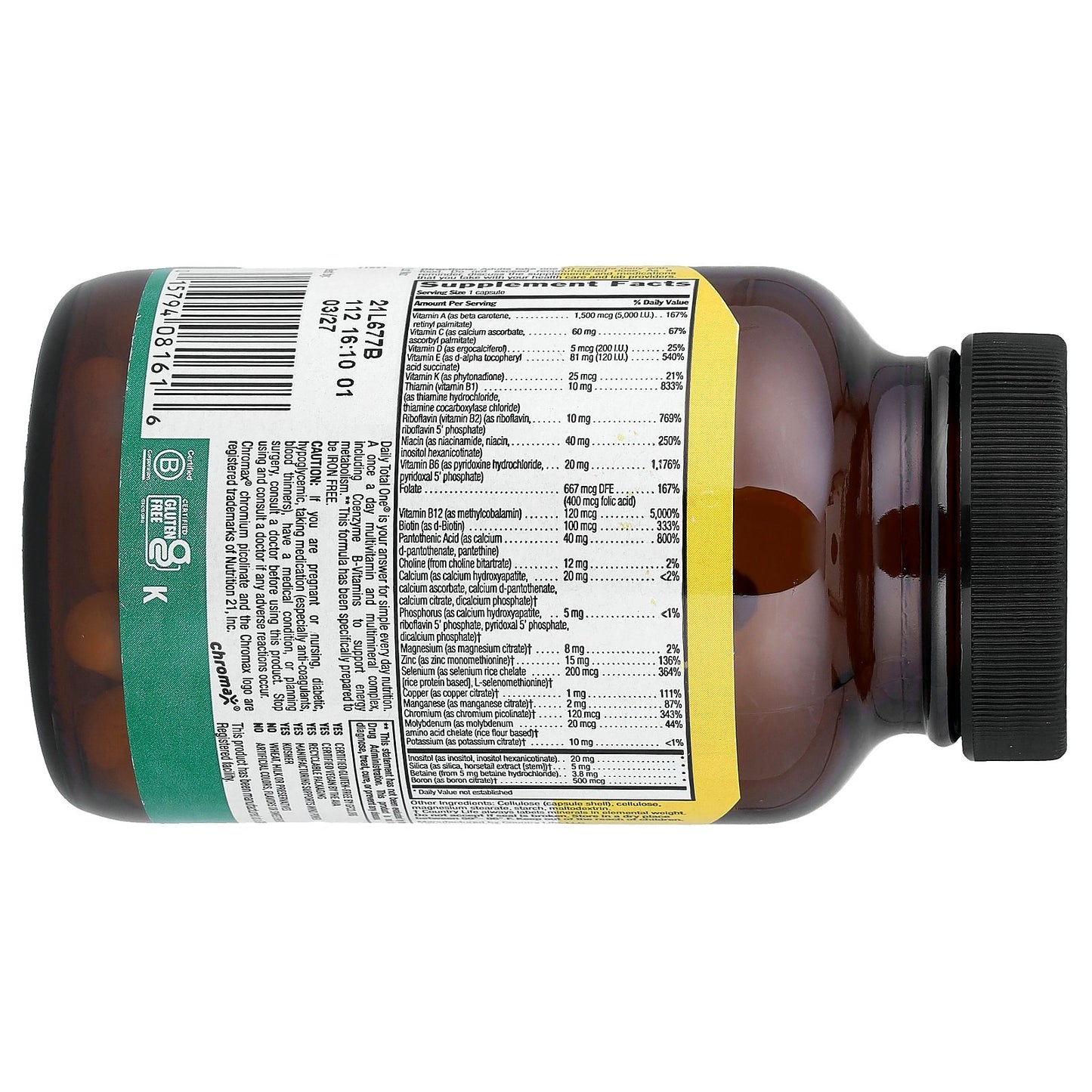 Country Life, Daily Total One®, Iron-Free, 60 Vegan Capsules