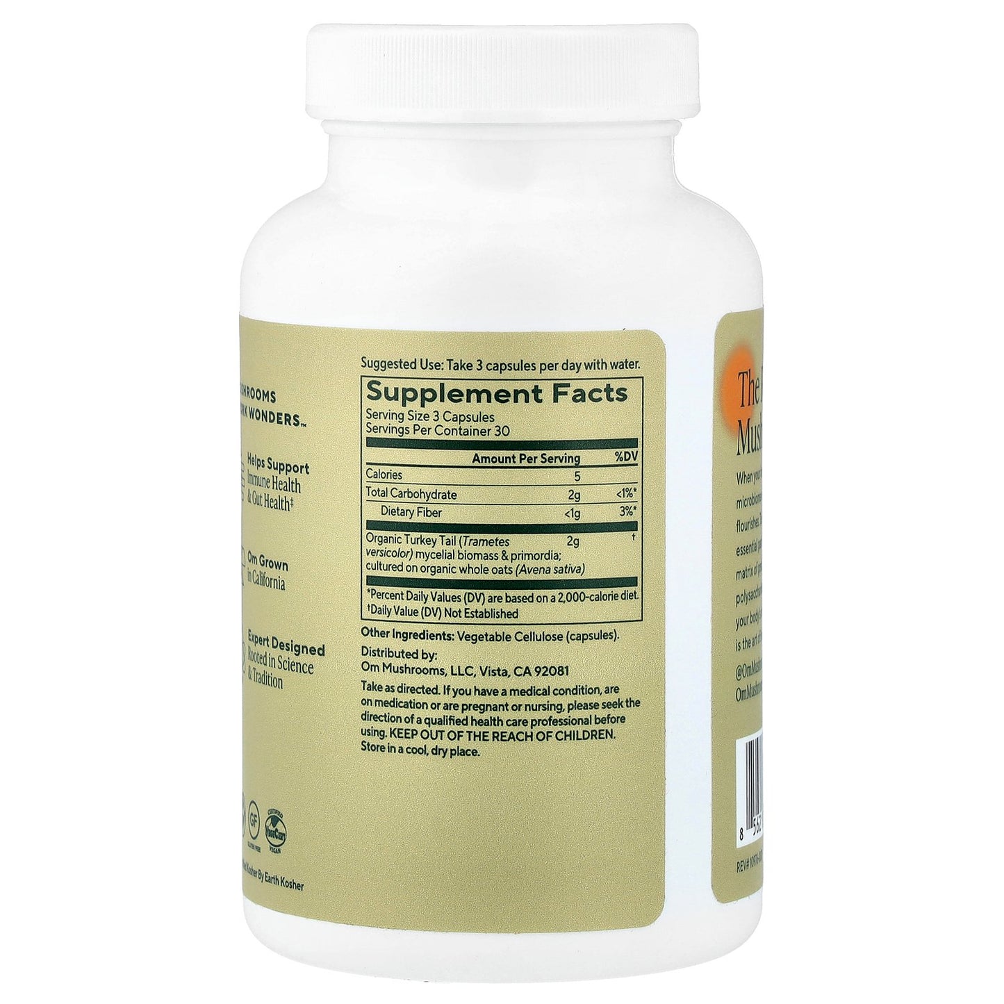 Om Mushrooms, Turkey Tail Mushroom Capsules, 90 Vegetable Capsules