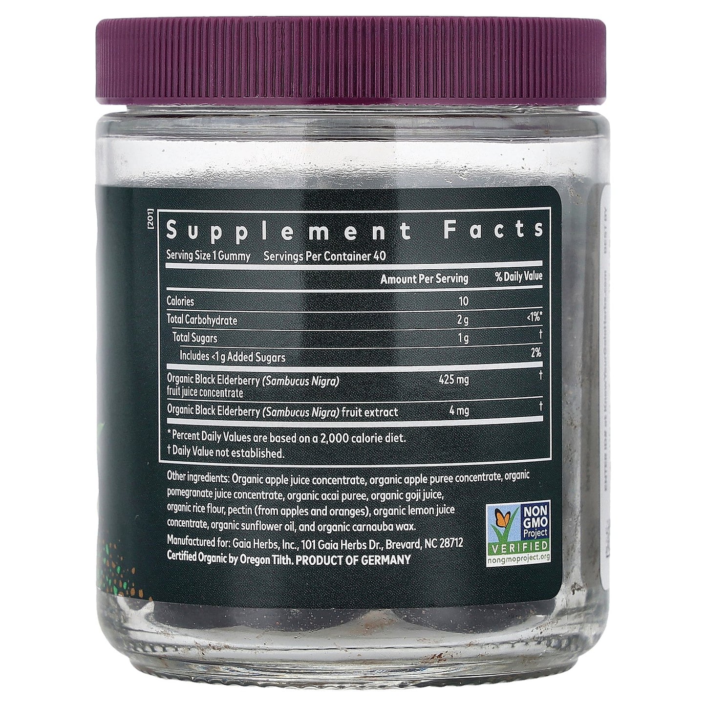 Gaia Herbs, Kids Daily, Black Elderberry Gummies, Elderberry, 40 Gummies