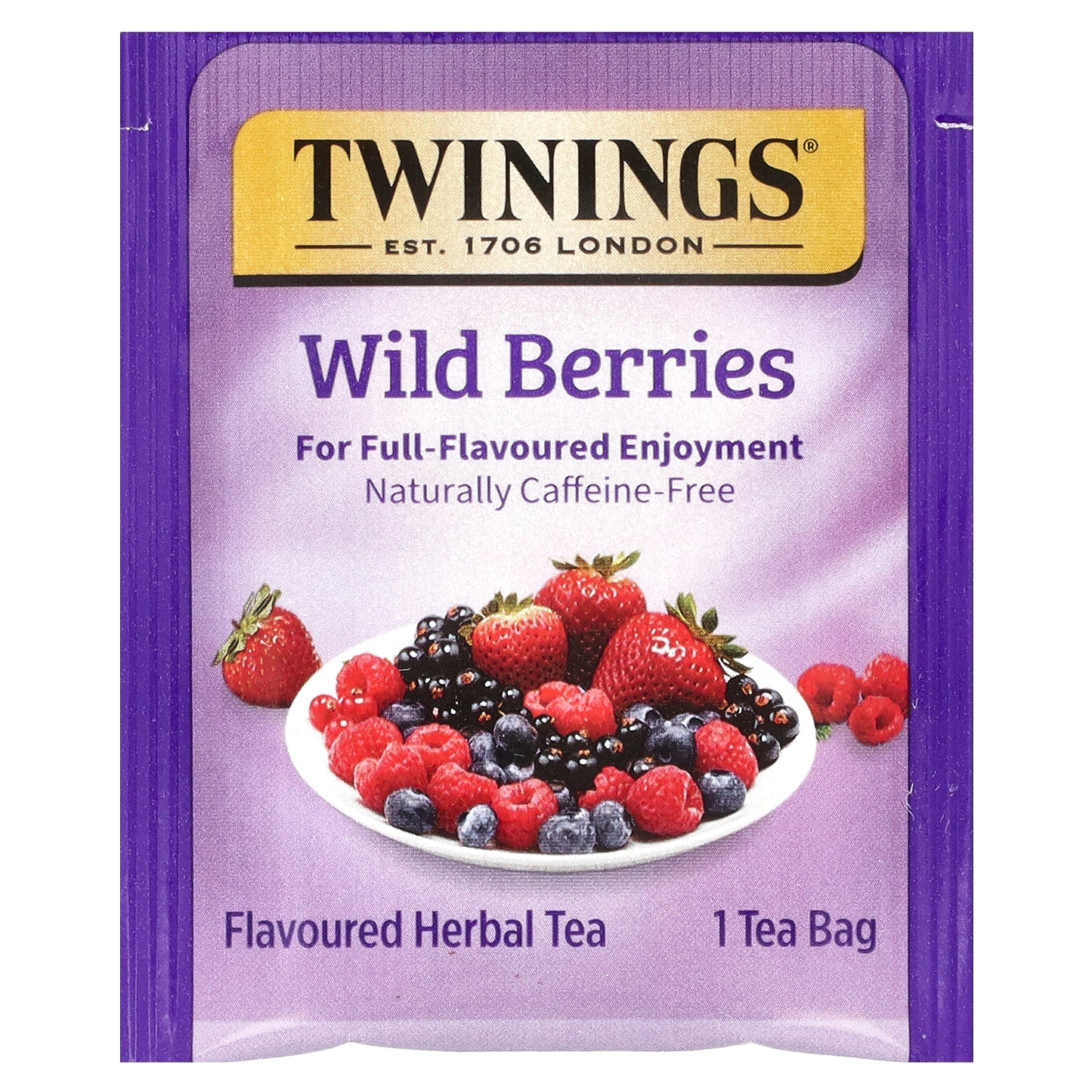 Twinings, Flavored Herbal Tea, Wild Berries, Caffeine Free, 20 Tea Bags, 1.41 oz (40 g)
