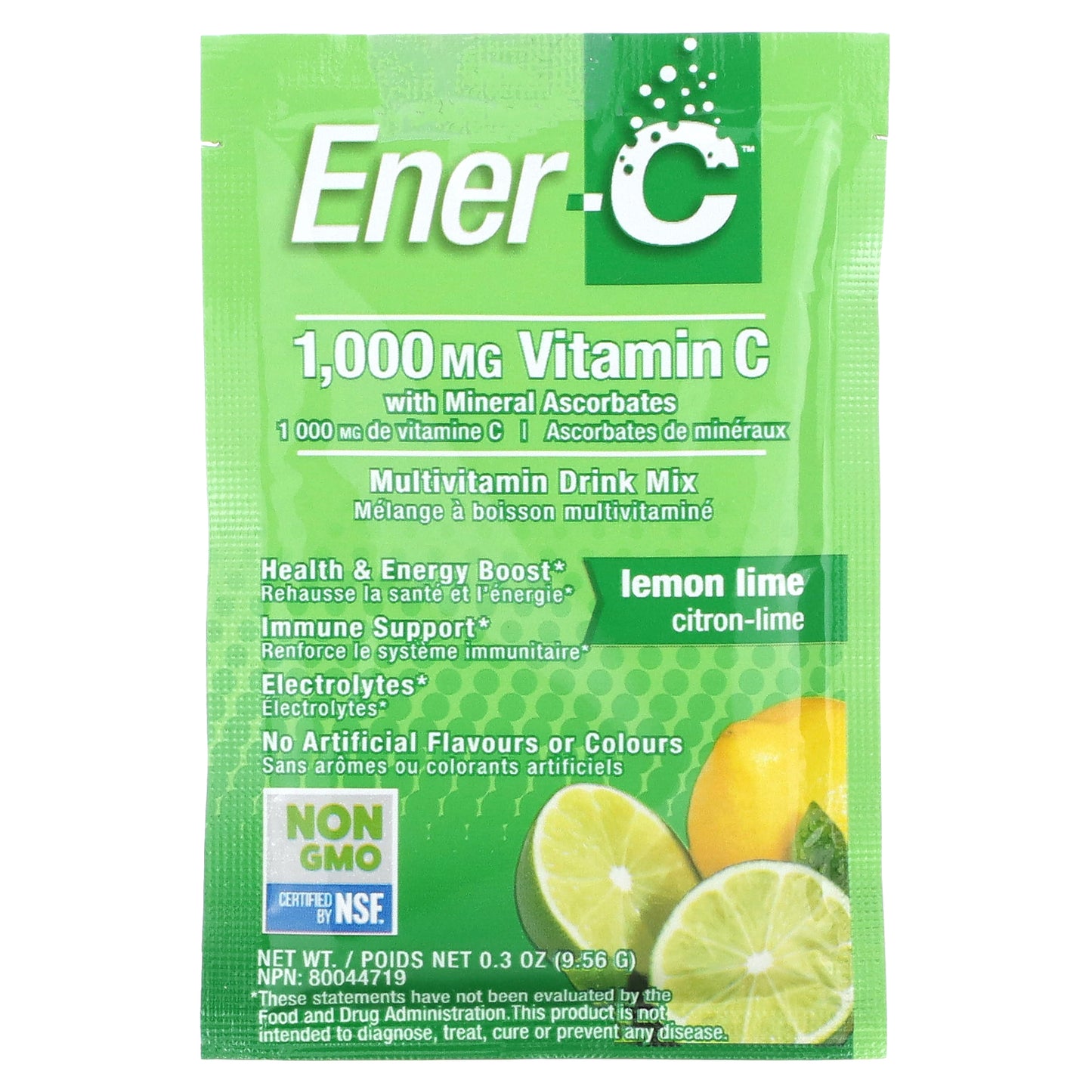 Ener-C, Vitamin C, Multivitamin Drink Mix, Lemon Lime, 1,000 mg, 30 Packets, 0.3 oz (9.56 g) Each