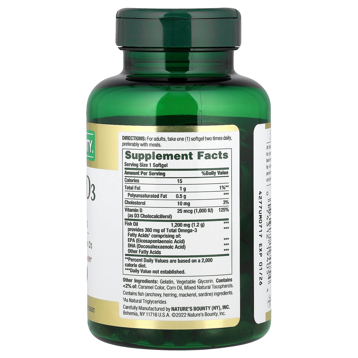 Nature's Bounty, Fish Oil + D3, 90 Rapid Release Softgels