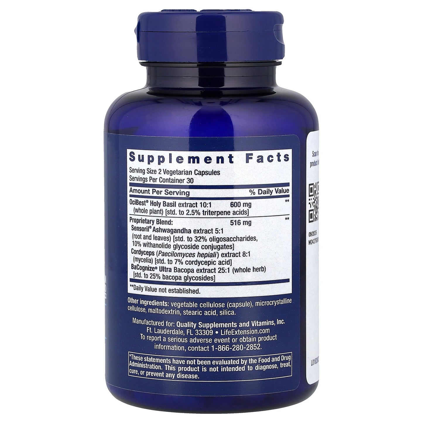 Life Extension, Adrenal Energy Formula, 60 Vegetarian Capsules