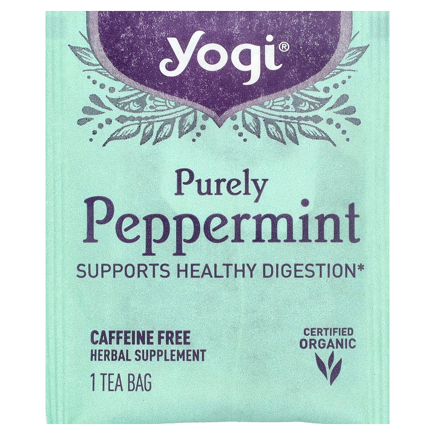 Yogi Tea, Purely Peppermint, Caffeine Free, 16 Tea Bags, 0.85 oz (24 g)