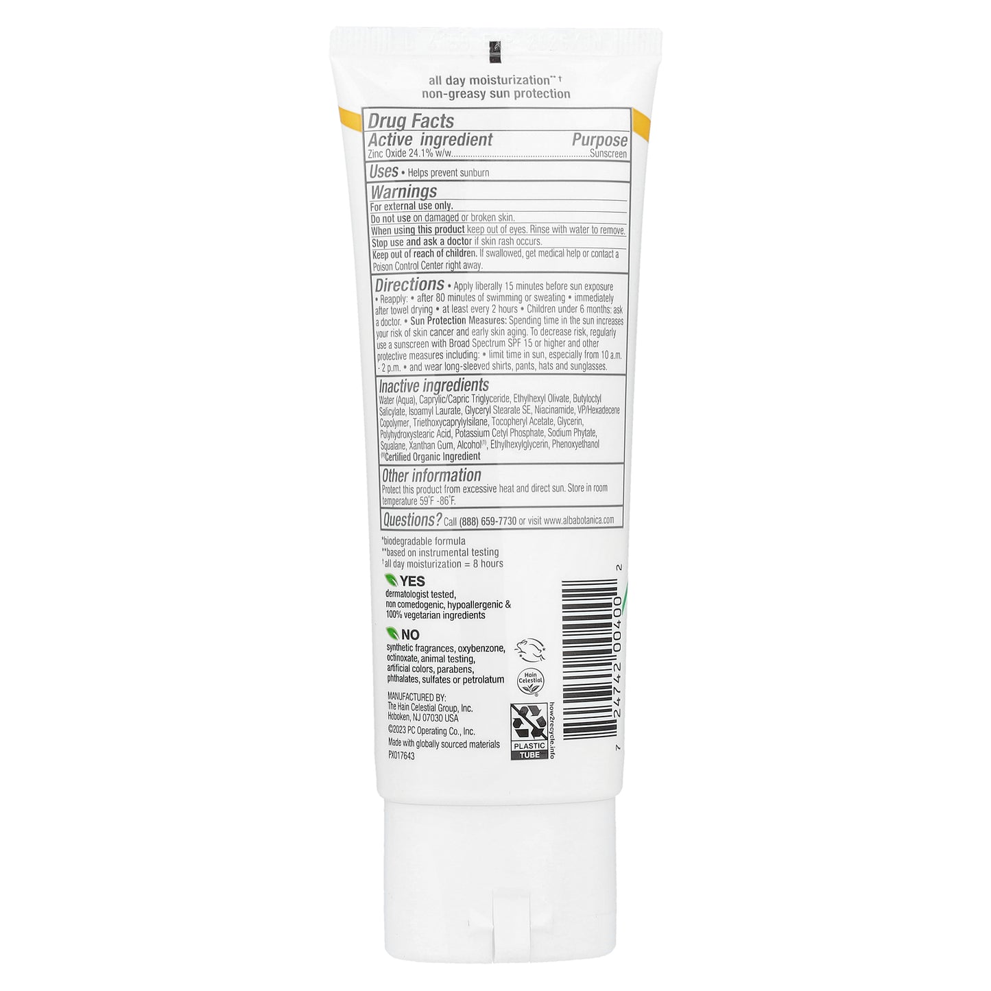 Alba Botanica, Sheer Mineral Sunscreen Lotion, SPF 50, Fragrance Free, 3 fl oz (89 ml)