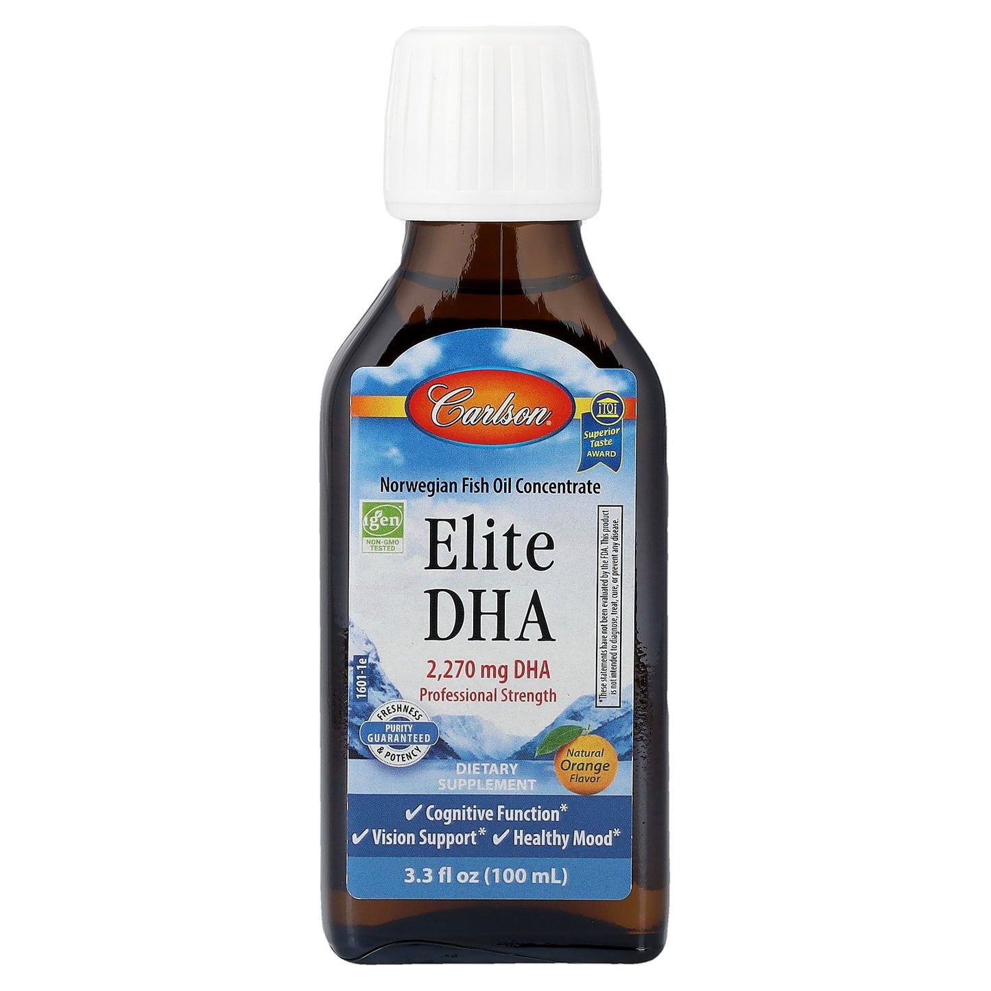 Carlson, Elite DHA, Natural Orange, 3.3 fl oz (100 ml)