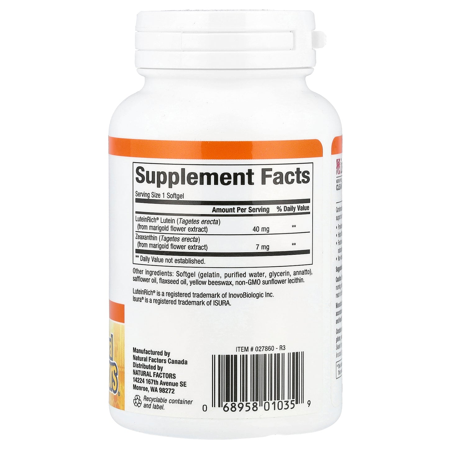 Natural Factors, Lutein, 60 Softgels