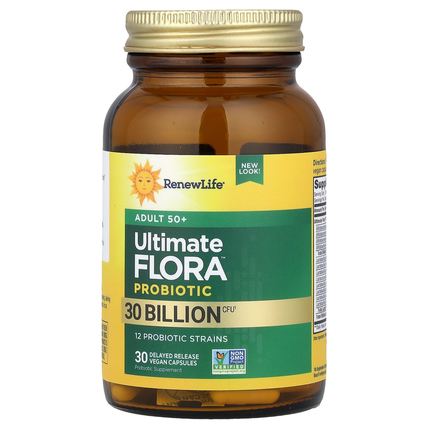 Renew Life, Ultimate Probiotic Flora™, Adult 50+ , 30 Billion CFU, 30 Delayed Release Vegan Capsules