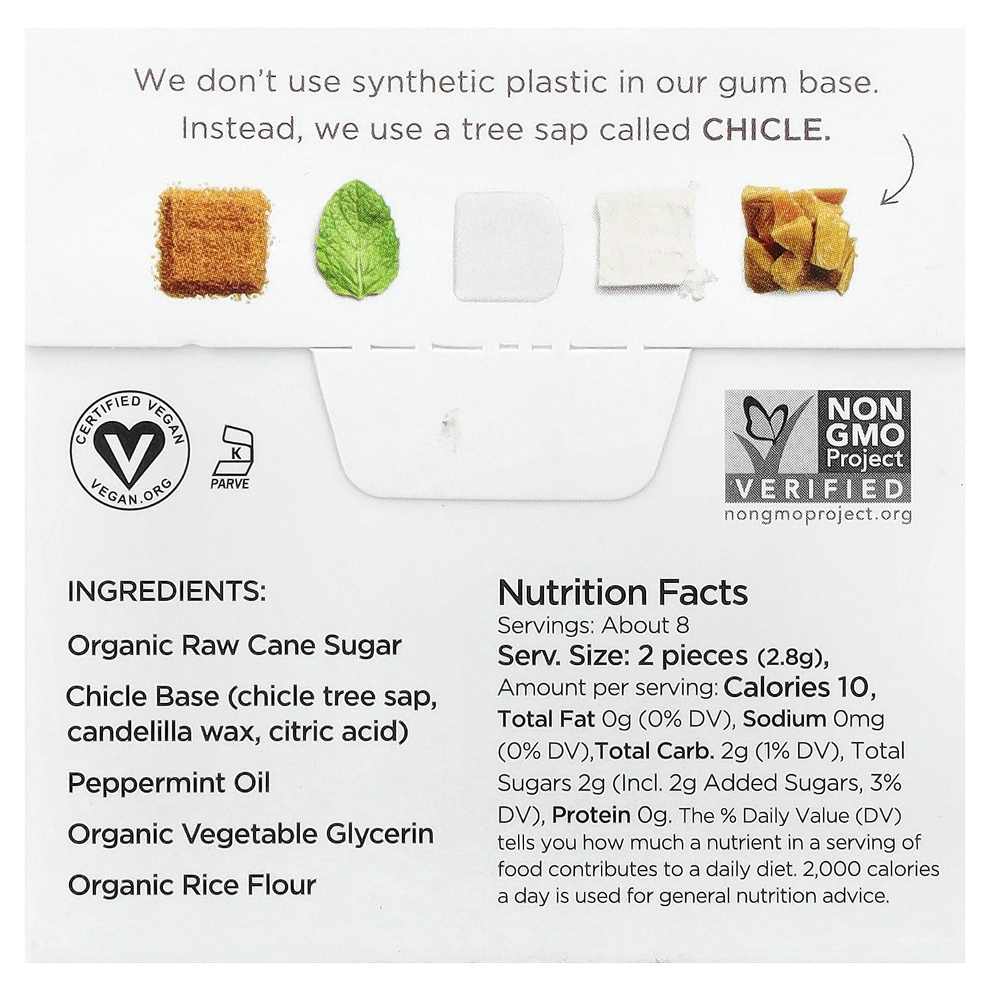 Simply Gum, Chewing Gum, Peppermint, 15 Pieces