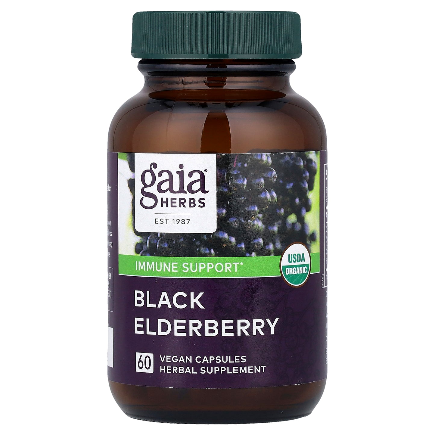 Gaia Herbs, Black Elderberry, 60 Vegan Capsules