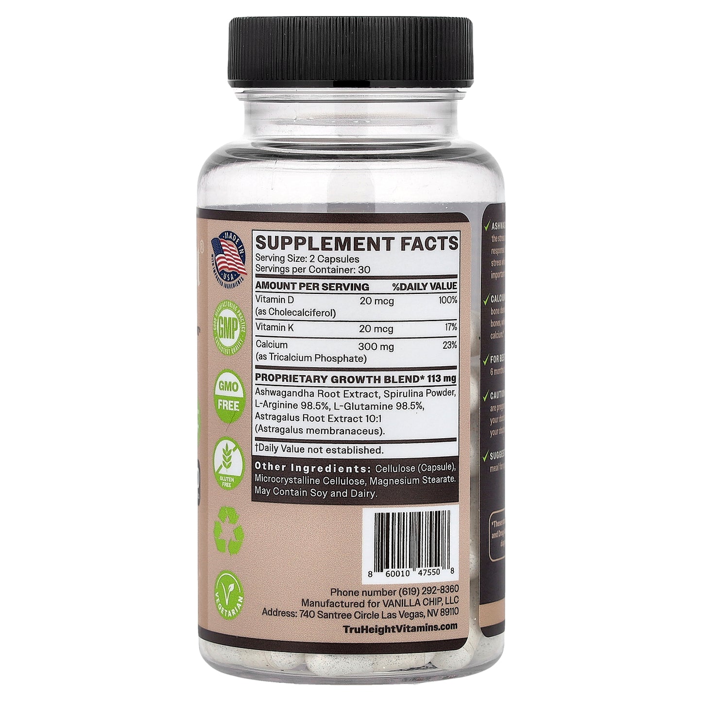 TruHeight, Growth Multivitamin, For Ages 5+, 60 Capsules